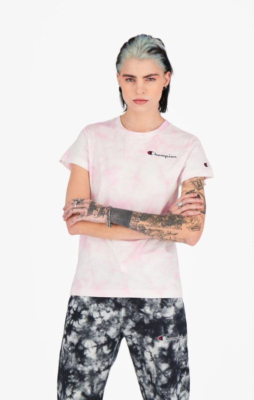 Camiseta CHAMPION mujer manga corta TIE DYE DIGITAL PRINT T-SHIRT Pink Ref. 113939 rosa tie dye degradado