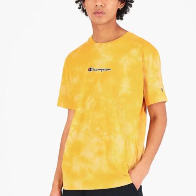 Camiseta CHAMPION Hombre manga corta Cuello redondo TIE DYE T-SHIRT Buttercup Yellow Ref. 216164 Amarillo degradado