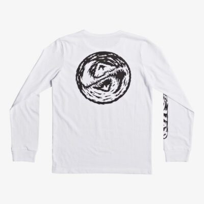 Camiseta QUIKSILVER manga larga niño Bad Vision WHITE (wbb0) Ref. EQBZT03589 blanca logo pecho espalda y manga