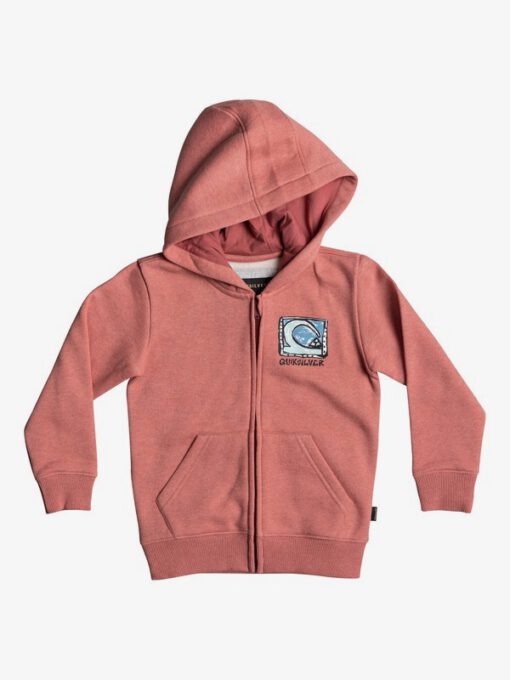 Sudadera niño Quiksilver con capucha y cremallera MINERAL RED HEATHER (mmzh) Ref. EQKFT03240 roja divertida