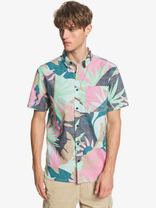 Camisa QUIKSILVER surfera Manga Hombre Tropical BEACH GLASS TROPICAL FLORAL (gcz6) Ref. EQYWT039829 rosa flores