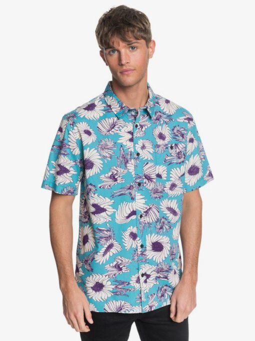 Camisa QUIKSILVER surfera Manga cora Hombre Warped PAGODA WARPED (bnp6) Ref. EQYWT03989 azul flores tropical