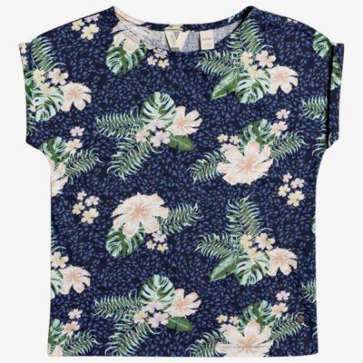 Camiseta ROXY niña manga corta African Sunset MOOD INDIGO ANIMALIA (bsp7) Ref. ERGKT03167 Azul flores tropical