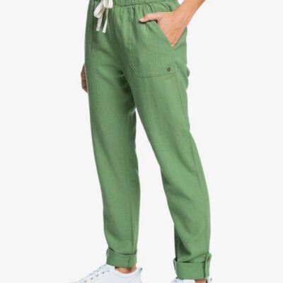 Pantalón ROXY cargo de lino para Mujer On The Seashore VINEYARD GREEN (gnt0) Ref. ERJNP03294 verde