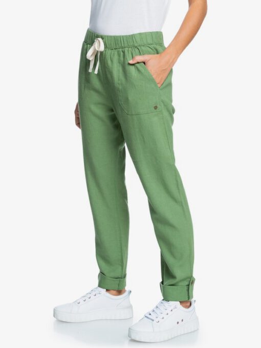 Pantalón ROXY cargo de lino para Mujer On The Seashore VINEYARD GREEN (gnt0) Ref. ERJNP03294 verde