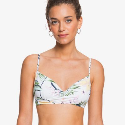 Sujetador de bikini ROXY Top de Bikini Envolvente para Mujer ROXY BloomBRIGHT WHITE PRASLIN (wbb6) Ref. ERJX304372 blanco flores