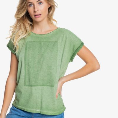 Camiseta ROXY Top de Manga Corta para Mujer Summertime Happiness VINEYARD GREEN (gnt0) Ref. ERJZT05140 verde