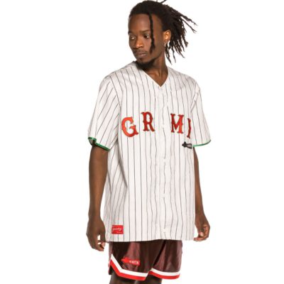 Camiseta GRIMEY manga corta Beisbol Unisex Grimey "The Loot - El botín" - White Ref. GBSH115-WHT-U Blanca y roja