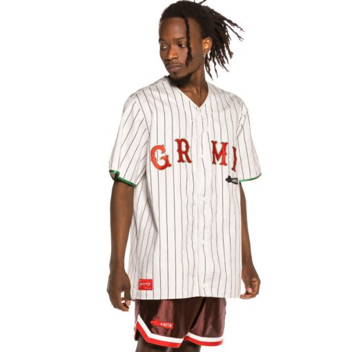 Camiseta GRIMEY manga corta Beisbol Unisex Grimey "The Loot - El botín" - White Ref. GBSH115-WHT-U Blanca y roja