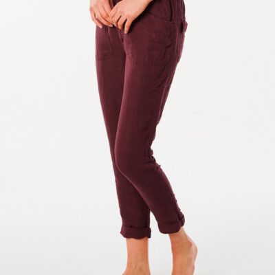 Pantalón fluido RIP CURL práctico y cómodo para Mujer Panoma Maroon Ref. GPABN9 granate