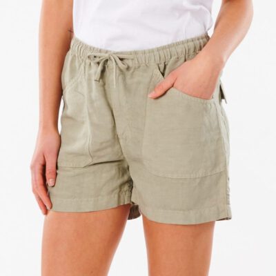 Pantalón lino RIP CURL corto práctico y cómodo para Mujer Shorts Panoma Stone Ref. GWACB9 verde oliva