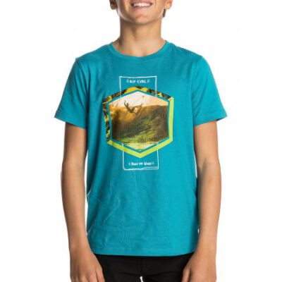 Camiseta RIP CURL Niño manga corta surfera Action Palm SS Tee t-Shirt Barrier blue Ref. KTELN4 Azul surf