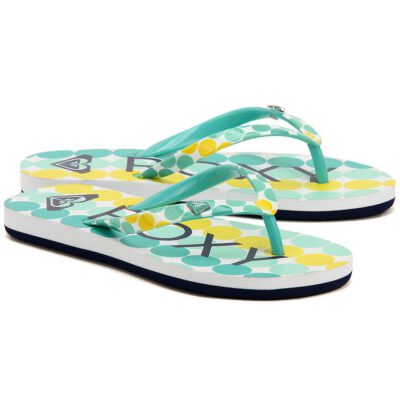 Sandalias ROXY Chanclas goma playa niña Pebbles Flip-Flops (TUR) Ref. ARGL100031 Azul agua/amarillo topos