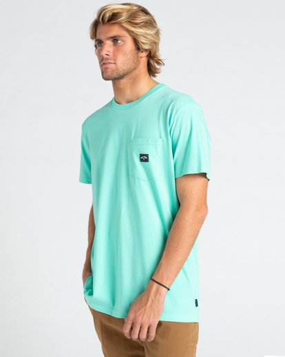 Billabong Hombre Camiseta Crash Tee (Light Aqua)