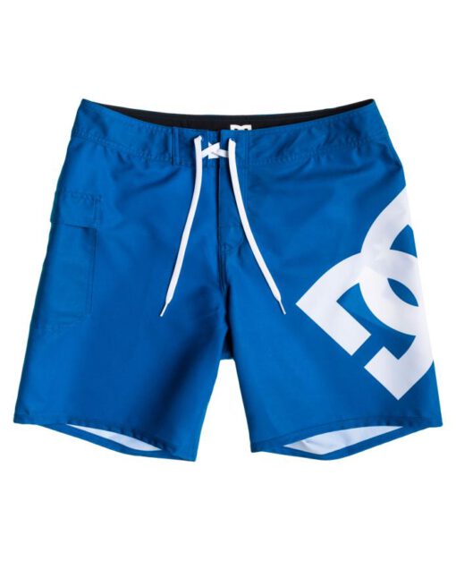 Bañador DC SHOES surfero hombre Short elástico Januari (brto) Ref. ADYBS03015 azul logo pierna blanco