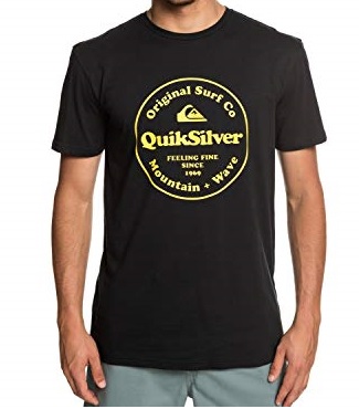 Camiseta QUIKSILVER manga corta niño surfera Secret Ingredient Black (byj0) Ref. EQBZT03911 negra logo amarillo