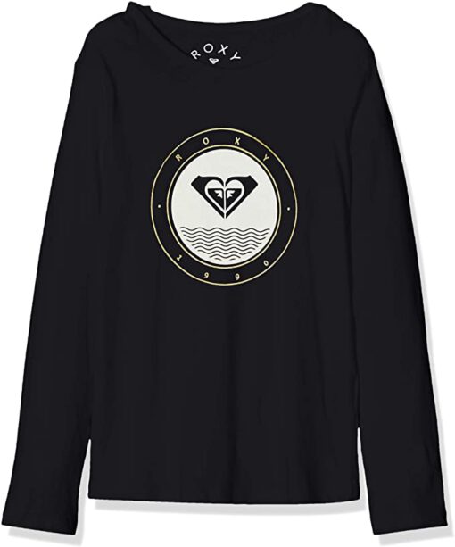 Camiseta ROXY niña manga larga SO AMAZING Ref. ERGZT03458 negro logo corazón y dorado