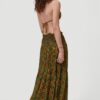 Falda larga O'NEILL casual cintura fruncida para mujer CITIZEN WOVEN LONG SKIRT Yellow/Green Ref. 1A7806 amarilla/verde estampada