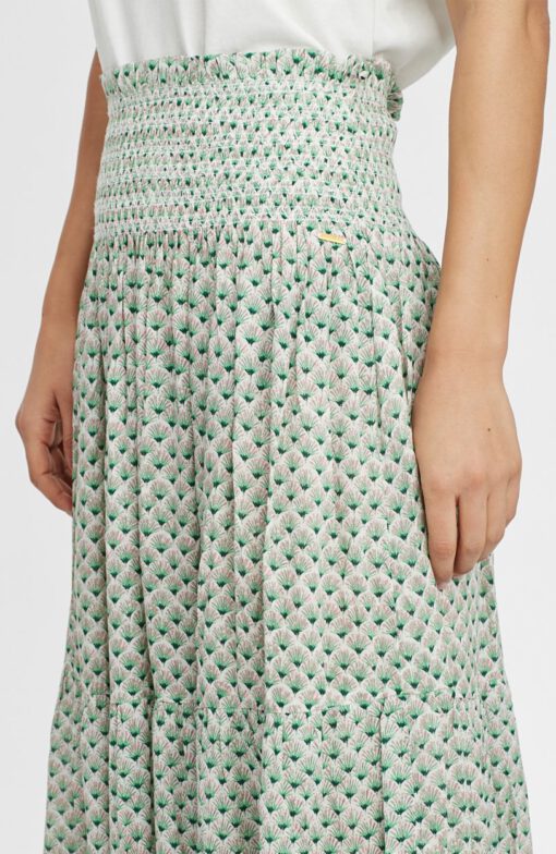 Falda larga O'NEILL casual cintura fruncida para mujer CITIZEN WOVEN LONG SKIRT Green Ref. 1A7806 verde estampada