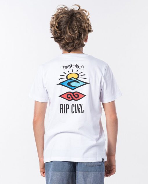 Camiseta RIP CURL manga corta niño surfera The Search ss tee boy Optical White Ref. KTEXV4 blanca