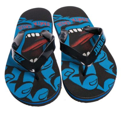 Sandalias SANTA CRUZ Chanclas goma playa hombre SCREAMING HAND BLACK BK Ref. S16061145 negra/azul puño