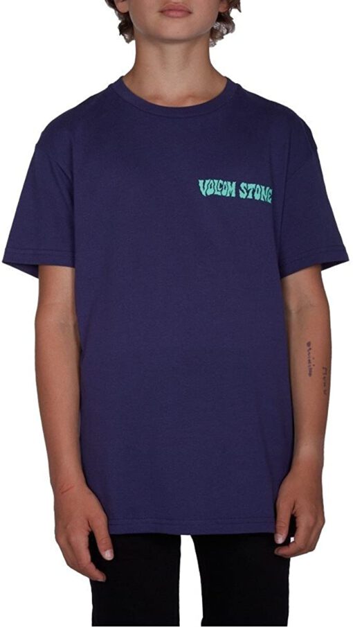 Camiseta VOLCOM manga corta niño surfera Sludgestone BSC ss Bpl Ref. C3511756 azul logo verde pecho y espalda