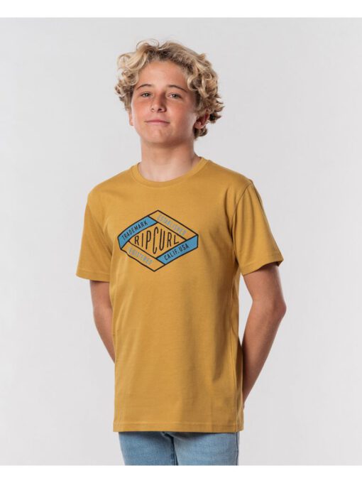 Camiseta RIP CURL manga corta niño surfera D'Ams Short Sleeve Tee Boy Mustard Ref. KTEXT4 amarillo mostaza