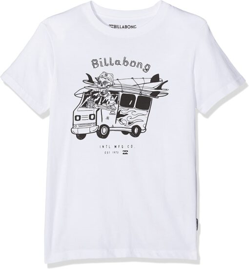 Camiseta BILLABONG surfera manga corta niño surfera Surf trip tee ss White Ref. F21SS11 blanca calavera