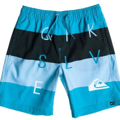 Bañador niño QUIKSILVER Short elástico Letter Press Blue (bmj6) Ref. AQBJV03009 azul/negro logos