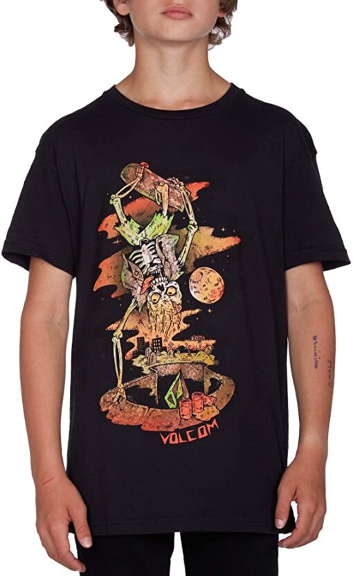 Camiseta VOLCOM manga corta niño surfera Living Shred BSC ss Black Ref. C3511755 negra calavera surfera