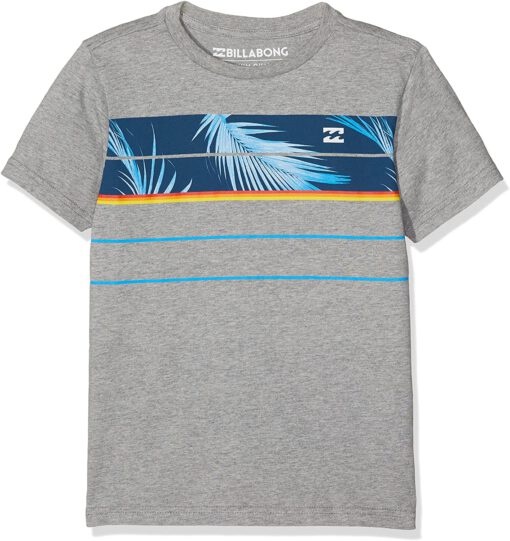 Camiseta BILLABONG surfera manga corta niño surfera SPINNER TEE SS Grey Heather Ref. C2SS15 gris logo tropical