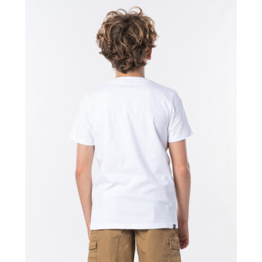 Camiseta RIP CURL manga corta niño surfera Block Pocket Short Sleeve Boy Optical White Ref. KTEQT4 blanca bolsillo pecho