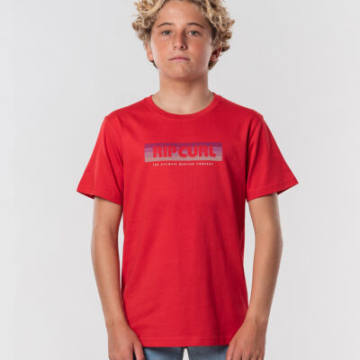 Camiseta RIP CURL manga corta niño surfera El Mama Short Sleeve Tee Boy Bright Red Ref. KTEXR4 Roja logo pecho