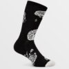 Calcetines VOLCOM unisex tobilleros punto VIBES - BLACK ON BLACK Ref. D6302003 negro/blanco