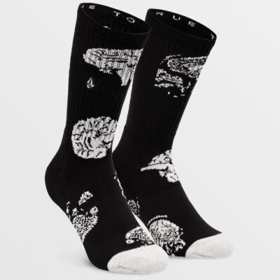 Calcetines VOLCOM unisex tobilleros punto VIBES - BLACK ON BLACK Ref. D6302003 negro/blanco