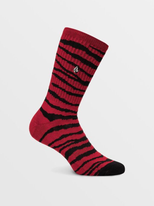 Calcetines VOLCOM unisex hasta tobilleros punto VIBES - CARMINE RED Ref. D6302003 Rojo/negro