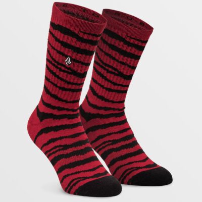 Calcetines VOLCOM unisex hasta tobilleros punto VIBES - CARMINE RED Ref. D6302003 Rojo/negro