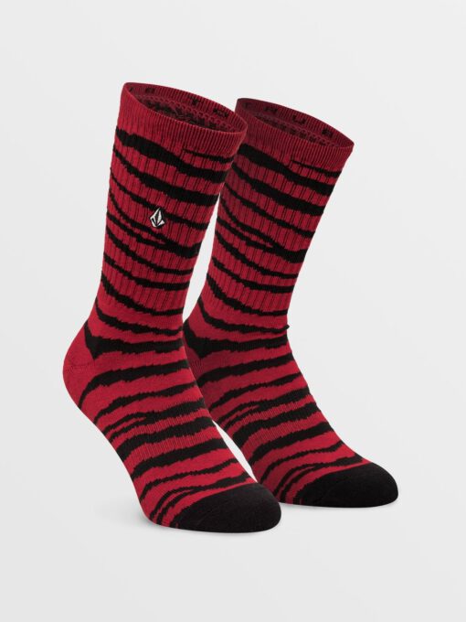 Calcetines VOLCOM unisex hasta tobilleros punto VIBES - CARMINE RED Ref. D6302003 Rojo/negro