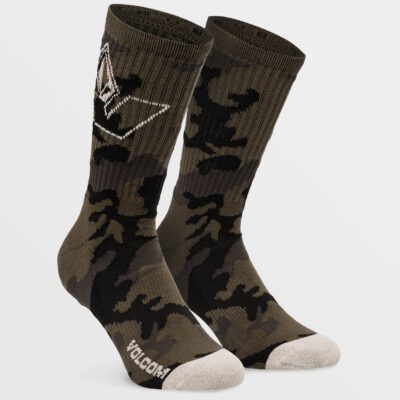 Calcetines VOLCOM unisex tobilleros punto VIBES - MILITARY RED Ref. D6302003 Verde camuflaje