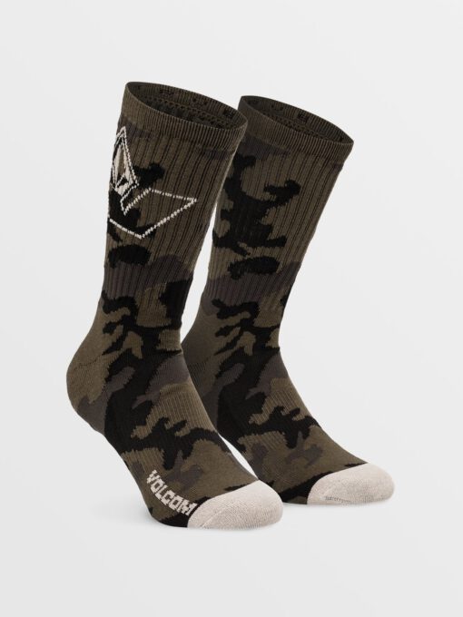 Calcetines VOLCOM unisex tobilleros punto VIBES - MILITARY RED Ref. D6302003 Verde camuflaje