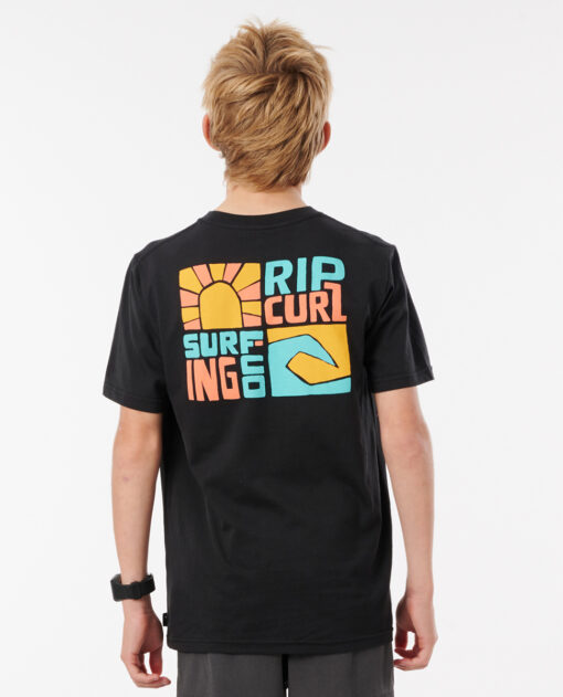 Camiseta RIP CURL manga corta niño surfera Oceanz Boy black Ref. KTEZT9 negra