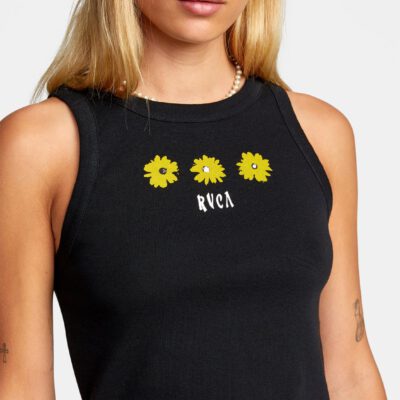 Camiseta RVCA tirantes para mujer WILDFLOWER WASHED BLACK (2737) Ref. W3SGRERVP1 negra flores