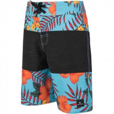 Bañador RIP CURL surfero niño Short elástico Mirage Wilko Spliced Boy 17" Boardshort Blue Ref. KBOEN4 azul flores tropicales