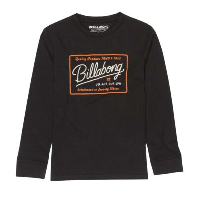 Camiseta BILLABONG surfera manga larga niño surfera Baldwin Boy tee ls Black Ref. F2LS08 negra logo pecho