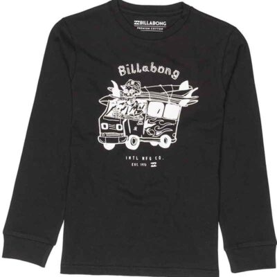 Camiseta BILLABONG surfera manga larga niño surfera Surf trip ls tee boy Black Ref. F2LS10 negra logo pecho