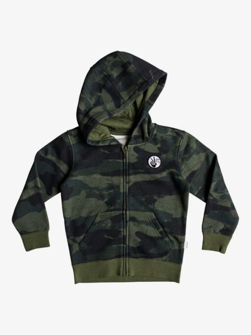 Sudadera niño Quiksilver con capucha Toko Bear FOUR LEAF CLOVER CAMO S318 (gph6) Ref. EQKFT03255 camuflaje verde