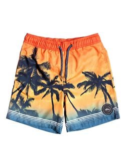 Bañador niño QUIKSILVER Short elástico Paradise 15" Orange (nme6) Ref. EQBJV03196 naranja palmeras tropicales