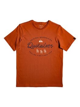 Camiseta QUIKSILVER manga corta niño surfera Wave Slaves Orange (mpm0) Ref. EQBZT04007 naranja logo pecho