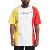 Camiseta KARL KANI manga corta para unisex Originals Block Tee White Ref. KKMQ12145WTH blanca laterales amarillo/rojo