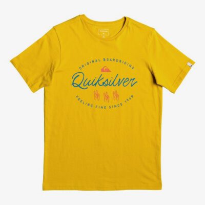 Camiseta QUIKSILVER manga corta niño surfera Wave Slaves Mustard (gjc0) Ref. EQBZT04007 mostaza logo pecho